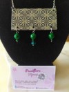 Collana e orecchini abbinati in carta verde trattata-Passiflora Bijoux